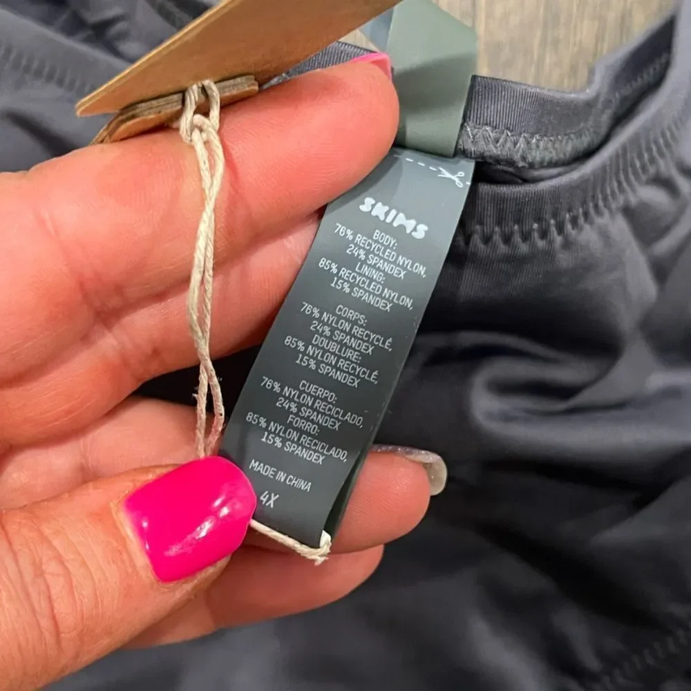 NWT Skims Swim Cheeky Tanga Bottoms Gunmetal Gray Size 4X